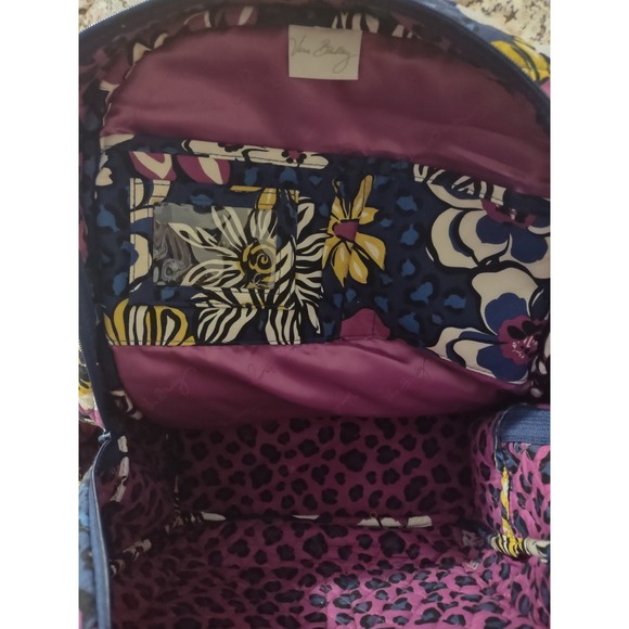 Vera Bradley African Violet Campus Quilted Backpack Floral Leopard Retired main image 5